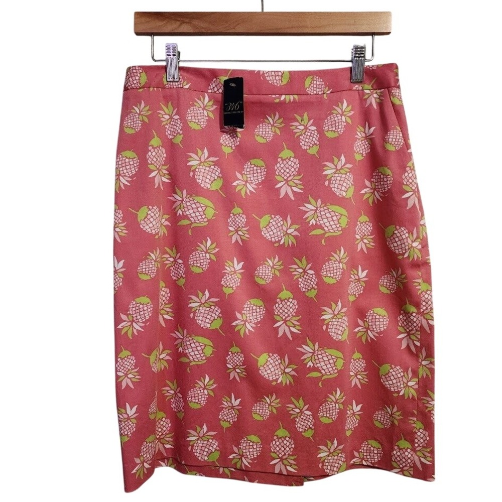 BROOKS BROTHERS 346 Pineapple Print Pencil Skirt Preppy‎ Tropical size 8 NEW NWT